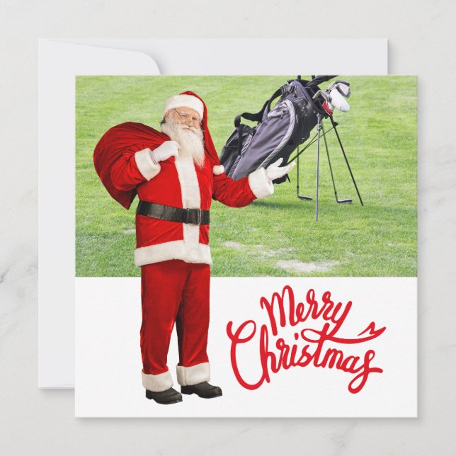 Golf Frohe Weihnachten mit dem Weihnachtsmann auf  (Vorderseite)