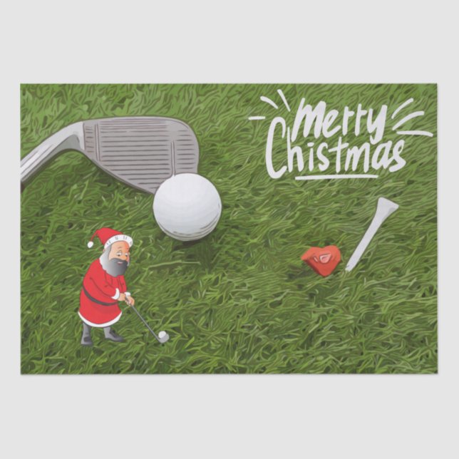 Golf Frohe Weihnachten mit dem Weihnachtsmann auf  Seidenpapier (Vorderseite)