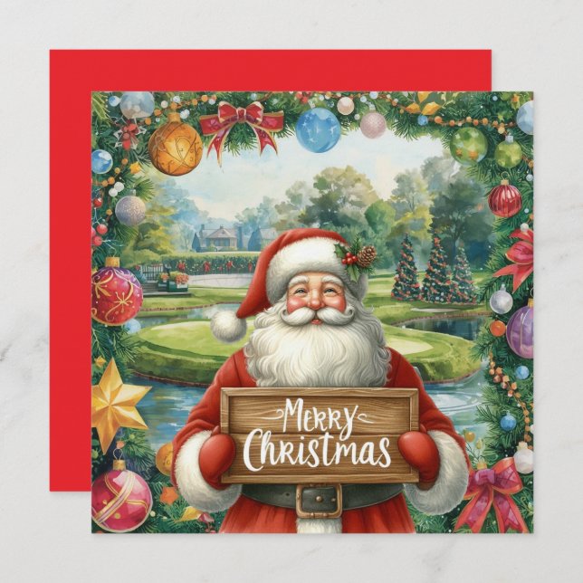 Golf Frohe Weihnachten mit dem Weihnachtsmann beim (Vorne/Hinten)