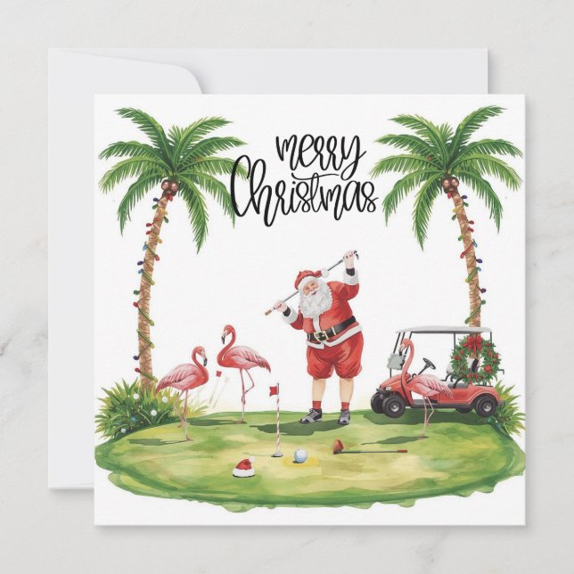 Golf Frohe Weihnachten mit dem Weihnachtsmann und  (Vorderseite)