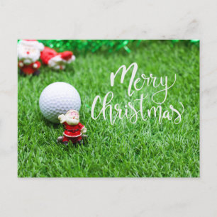 Golf Frohe Weihnachten mit dem Weihnachtsmann und  Postkarte