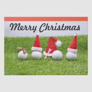 Golf Frohe Weihnachten mit Golfball-Weihnachtsmann Seidenpapier