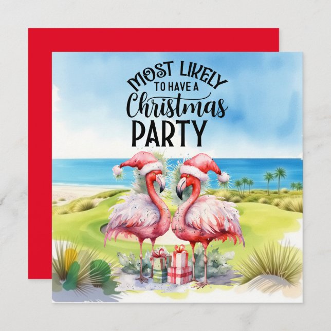 Golf Frohe Weihnachten mit Santa Flamingo (Vorne/Hinten)