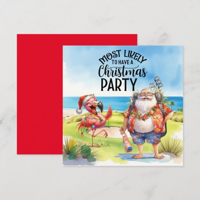 Golf Frohe Weihnachten mit Santa und Flamingo (Vorne/Hinten)