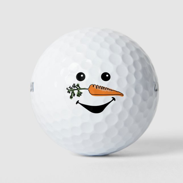 Golf Frohe Weihnachten mit Snowman Funny Golfball (Vorderseite)