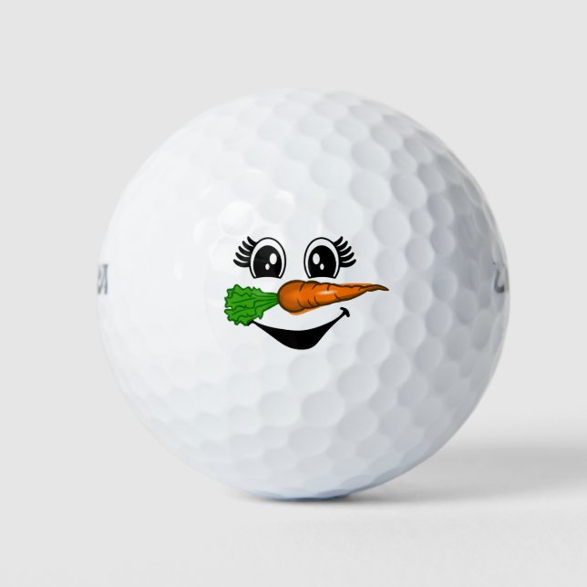 Golf Frohe Weihnachten mit Snowman Funny Golfball (Vorderseite)