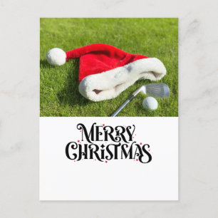 Golf Frohe Weihnachten mit Weihnachtsmannmütze auf