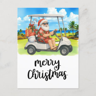 Golf Frohe Weihnachten Santa Golfer Strand Thema