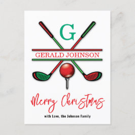 Golf Frohe Weihnachtsgestaltung Postkarte