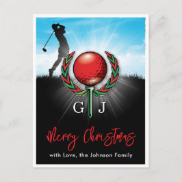 Golf Frohe Weihnachtsgestaltung Postkarte