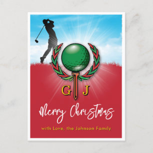 Golf Frohe Weihnachtsgestaltung Postkarte