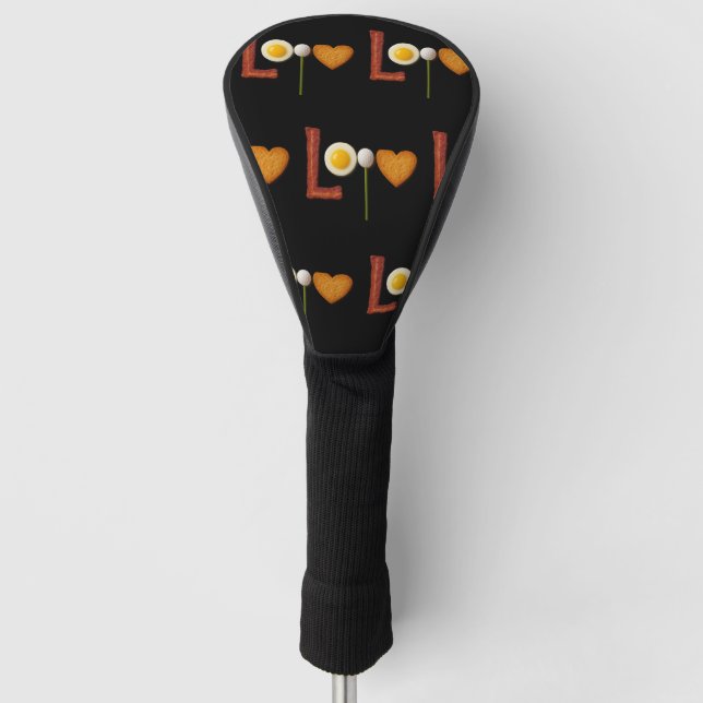 Golf Frühstück Ei und Bacon für Crazy Golfer Headcover (Vorderseite)