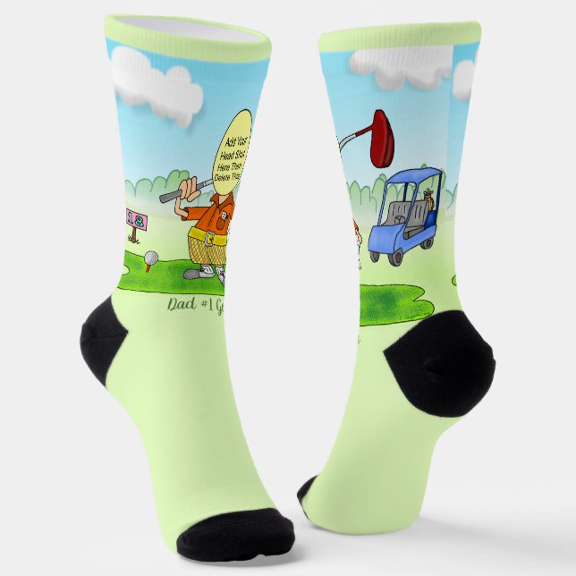 Golf Funny Cartoon Crew Socken (Gewinkelt)