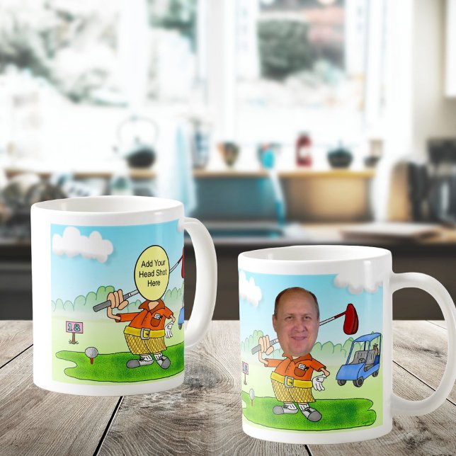 Golf Funny Cartoon Kaffeetasse (Background photo courtesy of rawpixel.com)