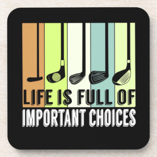 Golf Funny Life Chores Clubs Getränkeuntersetzer