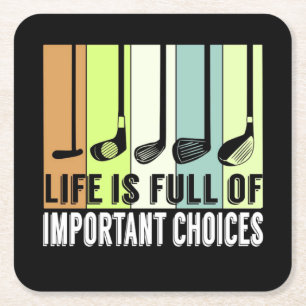 Golf Funny Life Chores Clubs Rechteckiger Pappuntersetzer