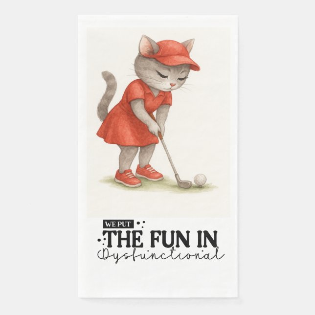Golf Funny Sprichwort für Cat Lovers Golfer Serviette (Vorderseite)