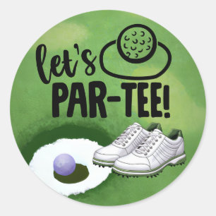 Golf Funny Sprichwort für Golfer Let's par tee Runder Aufkleber