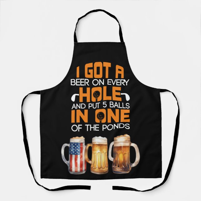 Golf Funny Sprichwort mit Golfer und Bier Schürze (Vorderseite)