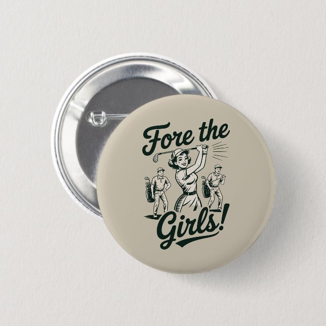 Golf für die Mädchen Süße lustige Golf Damen Button (Vorne & Hinten)