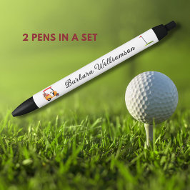 Golf Gal Cart Clubs Flag Personalisierter Name Pen Kugelschreiber