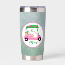 Golf Gal Pink Karton Name Monogramm Wasser Flasche