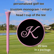 GOLF GAL STYLISH PINK CUSTOM MONOGRAM GOLF TEES