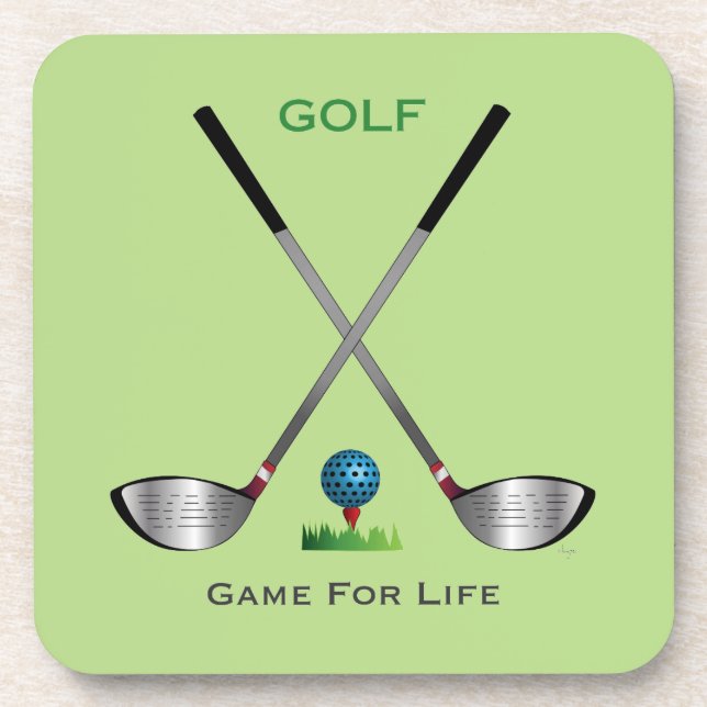 GOLF - Game for Life Golf Clubs Golf Ball Getränkeuntersetzer (Vorderseite)