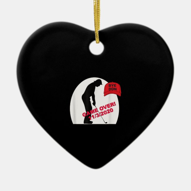 Golf Game ist über lustig gegen Trump Keramik Ornament (Vorne)