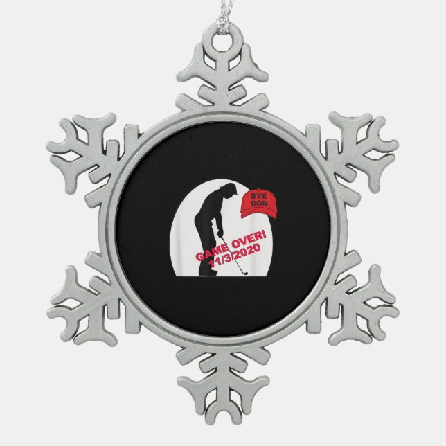 Golf Game ist über lustig gegen Trump Schneeflocken Zinn-Ornament (Vorderseite)