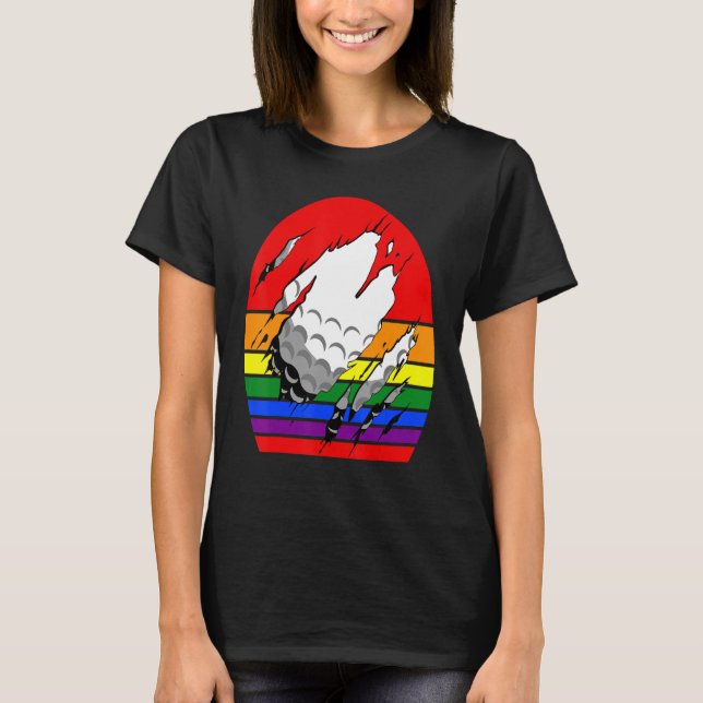 Golf Gay Rainbow Golf Ball kommt durch T-Shirt (Vorderseite)