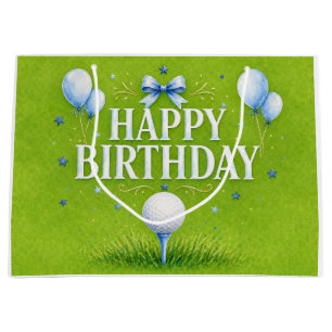 Golf-Geburtstag Blau Thema für Jungen  Große Geschenktüte