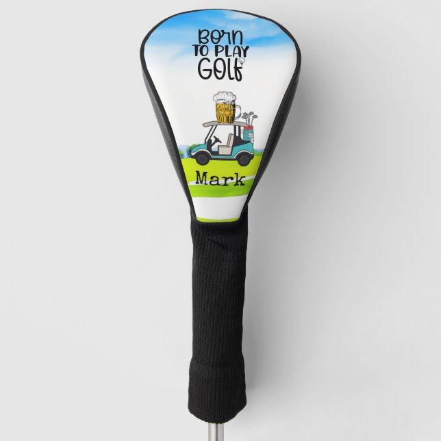 Golf Geburtstag mit Bier Headcover (Vorderseite)