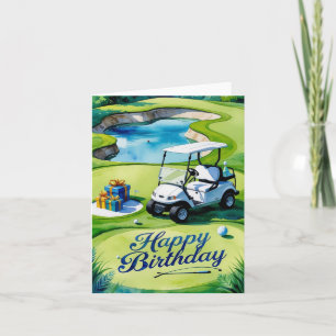 Golf Geburtstag mit Golfwagen für Golfer Karte