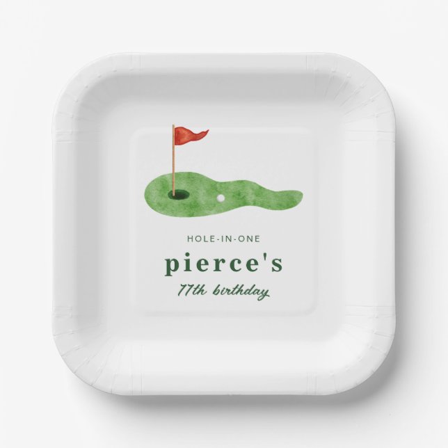 Golf Geburtstag Papierplatte Pappteller (Vorderseite)