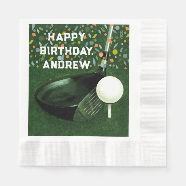 Golf Geburtstag Serviette (Vorderseite)