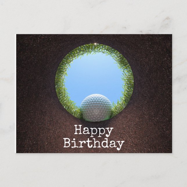 Golf-Geburtstag zum Thema Golf Postkarte (Vorderseite)