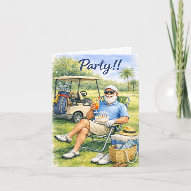 Golf-Geburtstagsfeier  Einladung (Vorderseite)