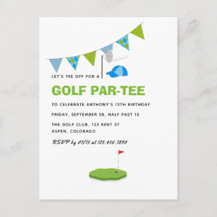 Golf Geburtstagsfeier Postkarte