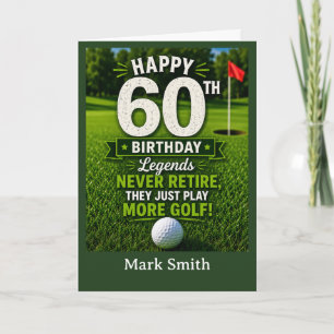 Golf-Geburtstagskarte zum 60. für Golfer auf dem G Karte