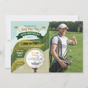 Golf Geburtstagsparty jedes Fotos Einladung