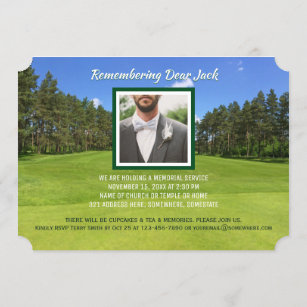 Golf-Gedenkservice - Ihr eigenes Foto Golfer Einladung