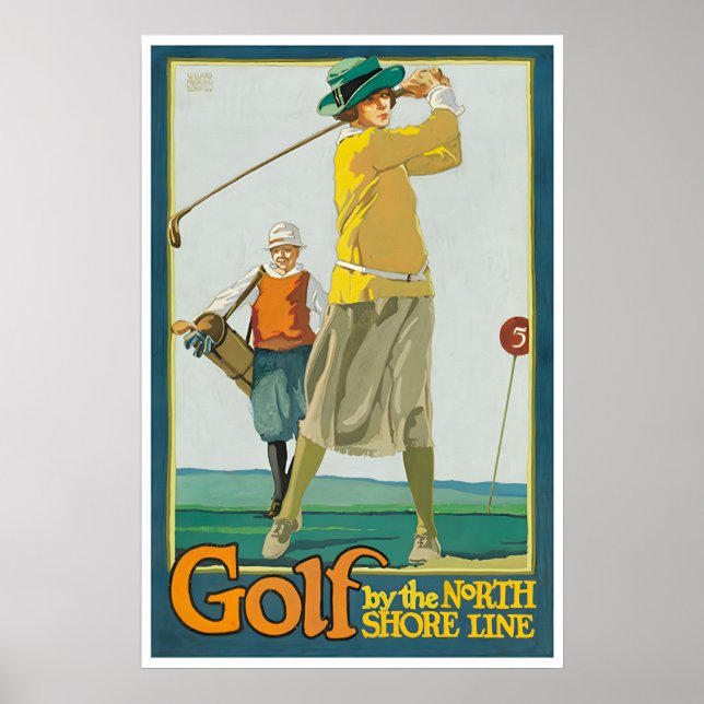Golf-Gemälde Golfer-Geschenk Poster Kunst Sportdru (Vorne)