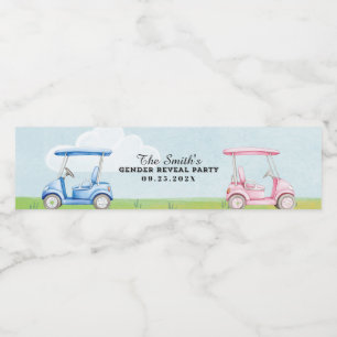 Golf Gender Reveal Water Flasche Etikett