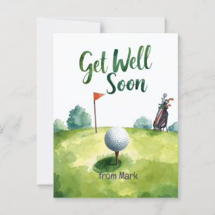 Golf Get Well-bald Card - Aquarellgolfplatz Postkarte