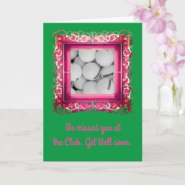 Golf Get Well Card, 5" x 7" Klappe Get Well Card Karte (Orchidee)