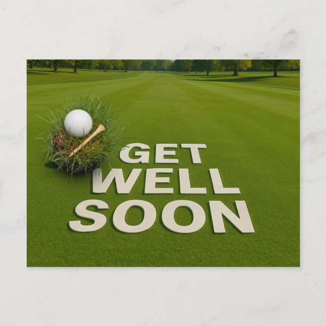 Golf Get well senden bald Wünsche für Golfer Postkarte (Vorderseite)