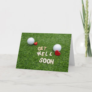 Golf Get well Soon Card with Golf and Tee Karte