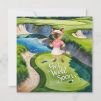 Golf Get Well Well Balon Card für Katzenliebhaber