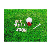 Golf Get Well Well Beon mit Golfball auf grüner Li